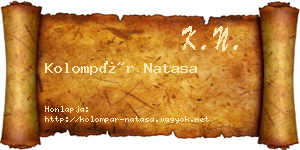 Kolompár Natasa névjegykártya